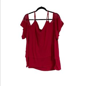 Pink cold shoulder blouse